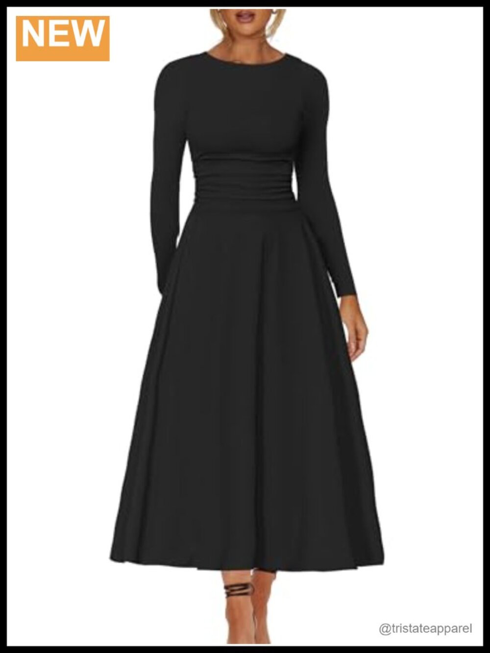 Women's Long Sleeve A Line Maxi Dress Ruffle Hem Corset Party